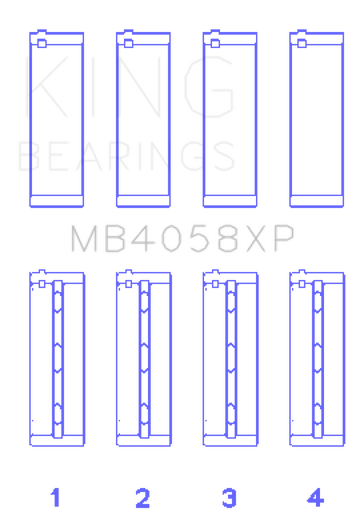 King Engine Bearings Nissan VQ35DE Performance Main Bearing Set - Size STDX