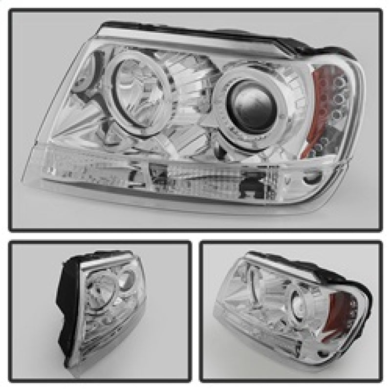 Spyder Jeep Grand Cherokee 99-04 Projector Headlights LED Halo LED Chrm - PRO-YD-JGC99-HL-C