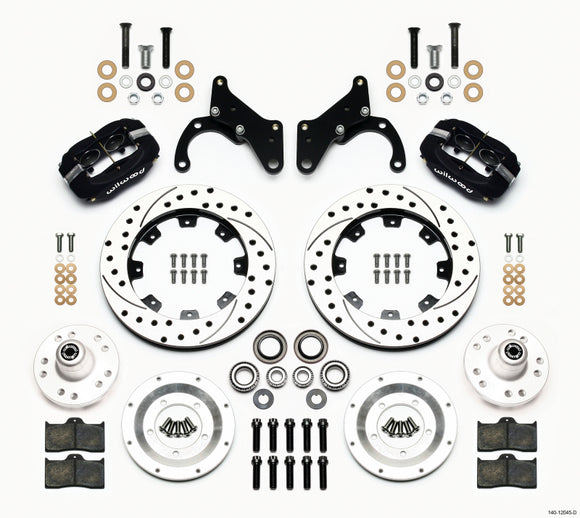 Wilwood Forged Dynalite Front Kit 12.19in Drilled 69-70 Impala Drum/Disc 69-82 Vette