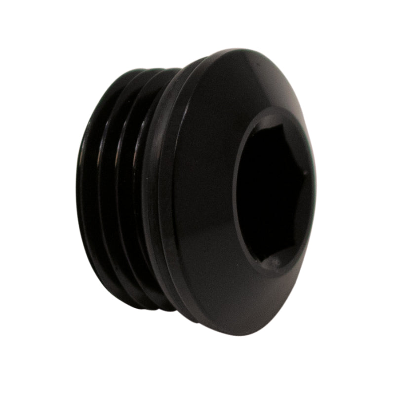 DeatschWerks 8AN ORB Male Plug Low Profile Internal Allen/Hex (Incl O-Ring) Anodized Matte Black - 0