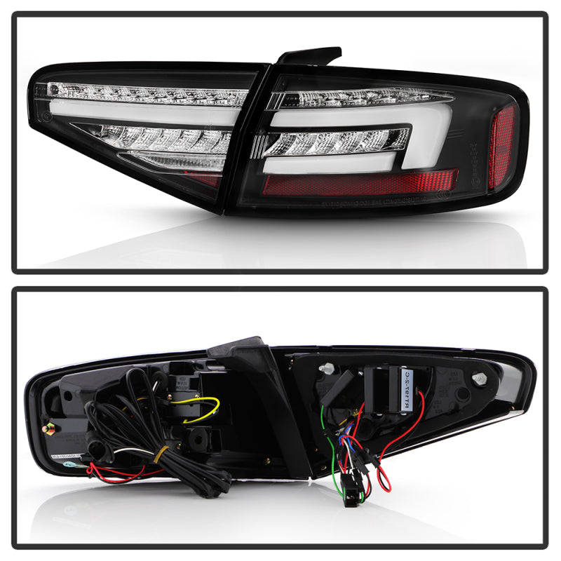 Spyder 13-16 Audi A4 4DR LED Tail Lights LED Clear Reverse Lights - Black ALT-YD-AA413-SEQ-BK - 0