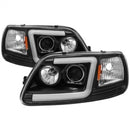 Spyder 97-03 Ford F-150 (After 6/1997) Light Bar Projector Headlights - Blk (PRO-YD-FF15097V2-LB-BK)-1