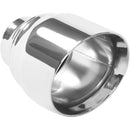 MagnaFlow Tip Stainless Double Wall Round Single Outlet Polished 4.5in DIA 2.5in Inlet 5.75in Length-1