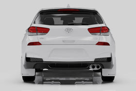 Rally Armor 19-21 Hyundai Elantra GT N Line/i30 Black UR Mud Flap w/White Logo - 0