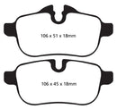 EBC 09+ BMW Z4 3.0 (E89) Yellowstuff Rear Brake Pads-7