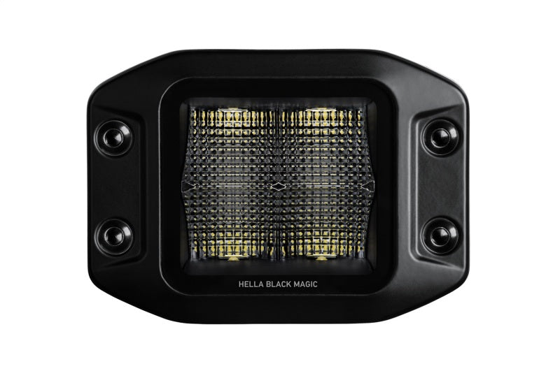 Hella Universal Black Magic 3.2in L.E.D. Cube Kit - Flood Beam (Flush Mount)