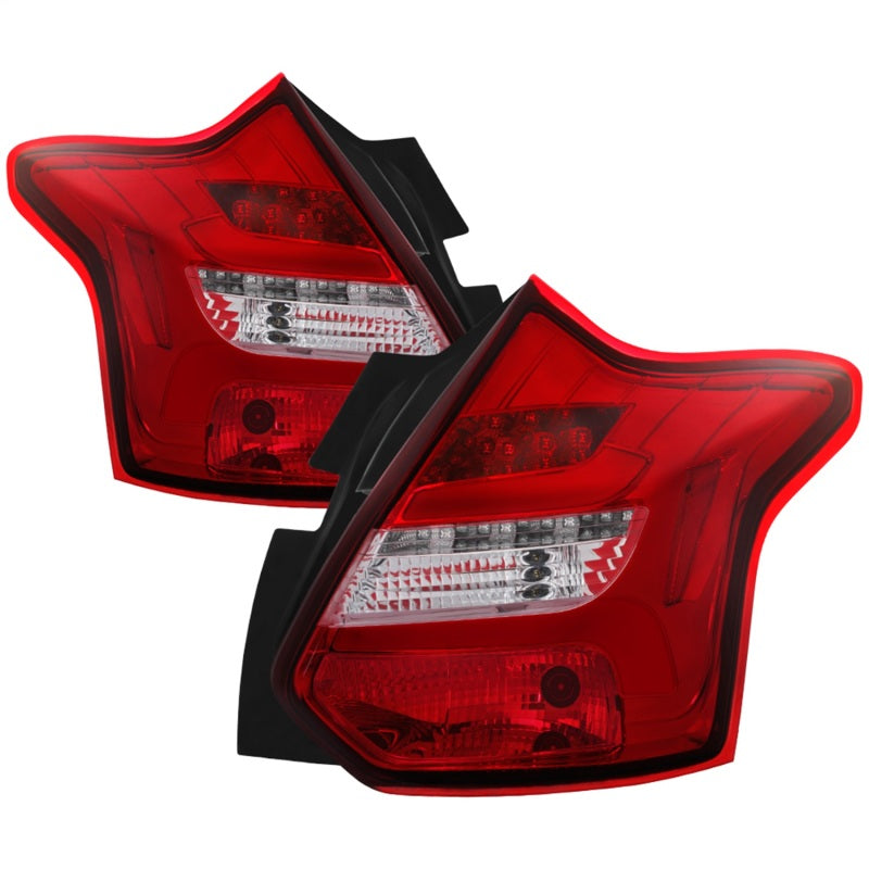 Spyder 12-14 Ford Focus 5DR LED Tail Lights - Red Clear (ALT-YD-FF12-LED-RC) - 0