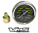 100 PSI Liquid Filled Fuel Pressure Gauge WITH Adapter 1/16 to 1/8 NPT adapter 86-95 Ford Mustang 5.0 GT COBRA-4