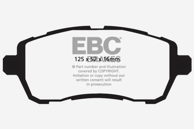 EBC 10+ Ford Fiesta 1.6 (FOR NON-ST/NON-TURBO) Greenstuff Front Brake Pads - 0