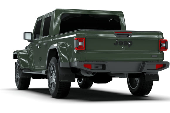 Rally Armor 19-25 Jeep JT Gladiator (Mojave/Rubicon) Black Mud Flap w/Army Green Logo