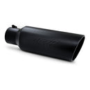 MBRP Universal Tip 6in OD Rolled End 4in Inlet 18in L Black Coated Exhaust Tip-1