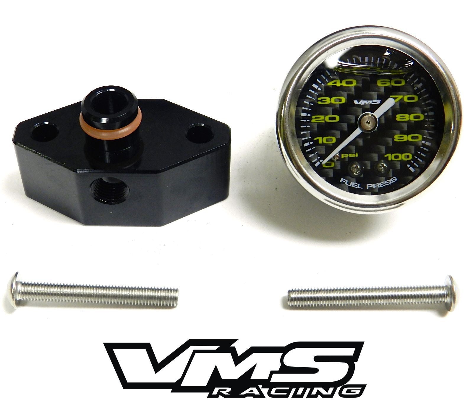 05-10 MUSTANG 1 1/2" 100 PSI FUEL PRESSURE GAUGE LIQUID FILLED WITH ADAPTER - 0