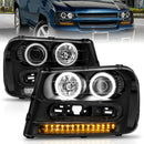 ANZO 2002-2009 Chevrolet Trailblazer Projector Headlights w/ Halo Black-1