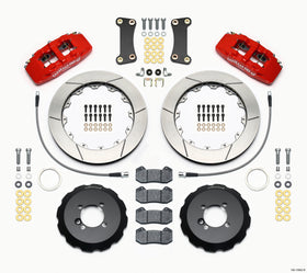 Wilwood Dynapro 6 Front Hat Kit 12.88in Red 2002-Up Mini Cooper w/ Lines