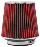 K&N Universal Air Filter Chrome Round Tapered Red - 4in Flange ID x 1.125in Flange Length x 5.5in H-7
