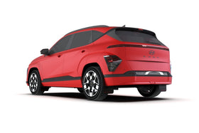 Rally Armor 24-26 Hyundai Kona/Kona EV Black UR Mud Flap w/White Logo - 0