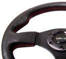 NRG Reinforced Steering Wheel (320mm) Leather w/Red Stitch-1