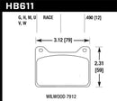 Hawk Wilwood 7912 DTC-30 Race Brake Pads-1