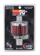 K&N 0.625 inch ID 2 inch OD 1.5 inch H Clamp On Crankcase Vent Filter-8