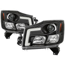 Spyder 04-15 Nissan Titan / 04-07 Nissan Armada V2 Projector Headlights - Black PRO-YD-NTI04-DRL-BK-1
