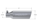 MBRP Universal Tip 4in OD 2.5in Inlet 12in Length Angled Cut Rolled End Clampless No-Weld T304-3