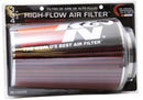 K&N Universal Air Filter Chrome Round Tapered Red - 4in Flange ID x 1.125in Flange Length x 9.5in H-8