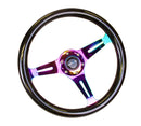 NRG Classic Wood Grain Steering Wheel (350mm) Black Sparkle/Galaxy Color w/Neochrome 3-Spoke-1
