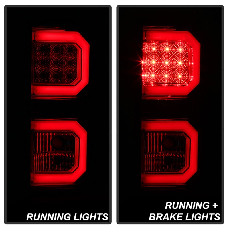 Spyder 07-13 Toyota Tundra V2 Light Bar LED Tail Lights - Red Clear ALT-YD-TTU07V2-LB-RC - 0