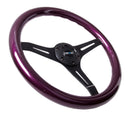 NRG Classic Wood Grain Steering Wheel (350mm) Purple Pearl/Flake Paint w/Black 3-Spoke Center-1