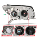 ANZO 06-09 Toyota 4 Runner Projector Headlights Plank Style - Black-3