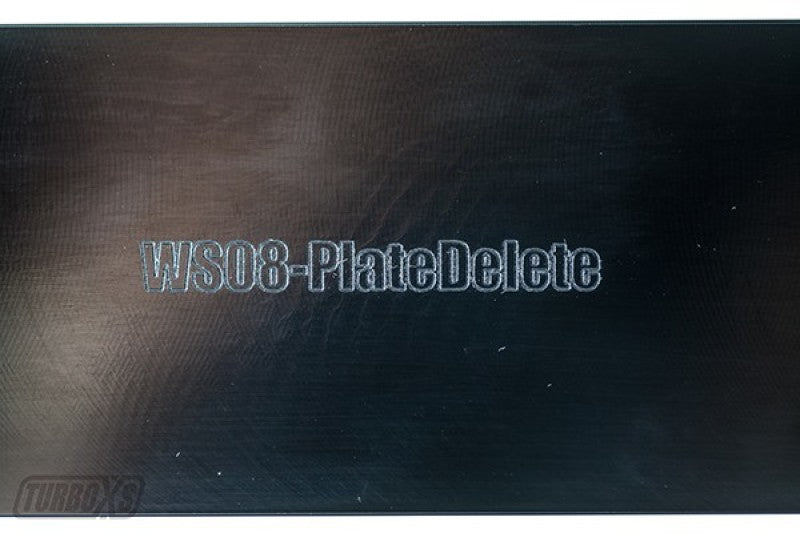 Turbo XS 08-14 Subaru WRX/STi Billet Aluminum License Plate Delete Black Machined WRX Logo - 0