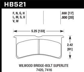 Hawk Wilwood BB SL 7421 HPS 5.0 Brake Pads - 0