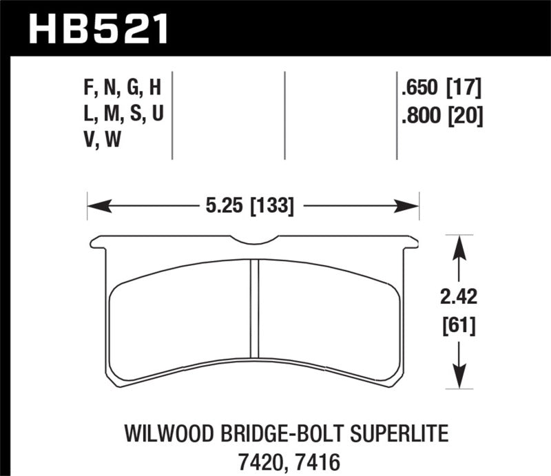 Hawk Wilwood BB SL 7421 HPS 5.0 Brake Pads - 0