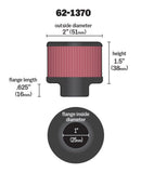 K&N 1in Flange ID x 2in OD x 1.5 inch H Rubber Base Crankcase Vent Filter-1