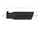 MBRP Universal Tip 3in O.D. Angled Rolled End 2 inlet 12 length - Black Finish-3