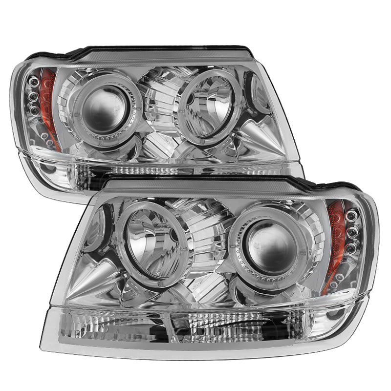 Spyder Jeep Grand Cherokee 99-04 Projector Headlights LED Halo LED Chrm - PRO-YD-JGC99-HL-C - 0