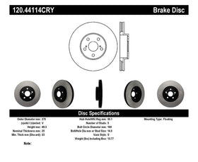 Stoptech 01-05 Toyota Celica GT & GT-S/05-09 Scion tC Front CRYO-STOP Rotor - 0