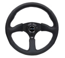 NRG Reinforced Steering Wheel (350mm / 2.5in. Deep) Blk Leather Comfort Grip w/5mm Matte Blk Spokes-2