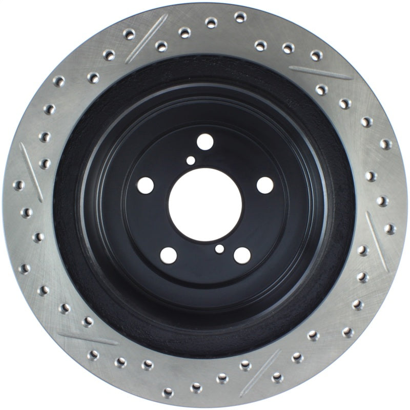 StopTech 06-07 Subaru Impreza WRX (Exc STi) Slotted & Drilled Left Rear Rotor - 0
