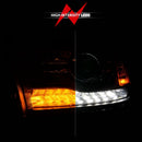 ANZO 09-18 Dodge Ram 1500/2500/3500 LED Plank Style Headlights Switchback + Sequential - Matte Black-4