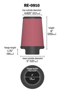 K&N Universal Rubber Filter 3inch FLG / 5inch OD-B / 4-5/8inch OD-T / 8inch H-5