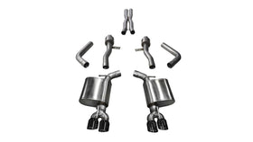 Corsa 2015-2023 Dodge Challenger Hellcat Dual Rear Exit Sport Exhaust w/ 3.5in Black Tips - 0