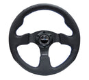 NRG Reinforced Steering Wheel (320mm) Black Leather w/Blue Stitching-1