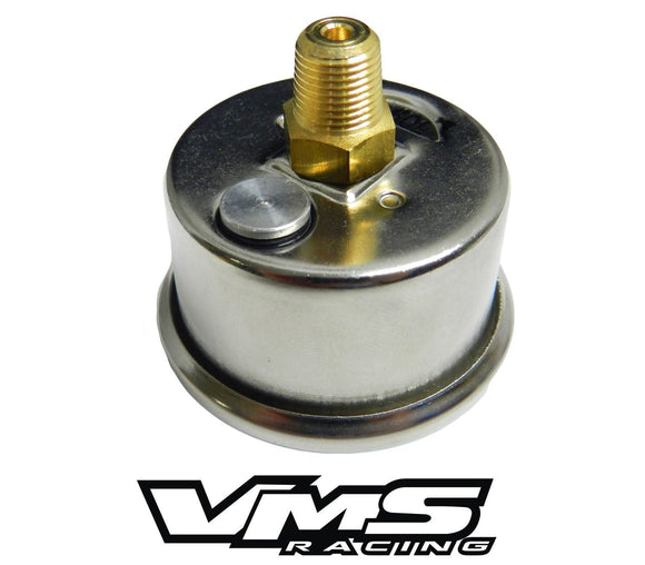 05-10 MUSTANG 1 1/2" 100 PSI FUEL PRESSURE GAUGE LIQUID FILLED WITH ADAPTER