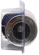 K&N Universal Air Filter Chrome Round Tapered Blue - 4in Flange ID x 1.125in Flange Length x 5.5in H-4