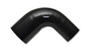 Vibrant 4 Ply Reinforced Silicone 90 degree Transition Elbow - 3in I.D. x 4in I.D. (BLACK)-1