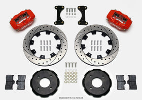 Wilwood Forged Dynalite Front Hat Kit 12.19in Drilled Red 2002 Mitsubishi Lancer
