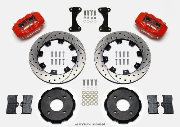 Wilwood Forged Dynalite Front Hat Kit 12.19in Drilled Red 2002 Mitsubishi Lancer
