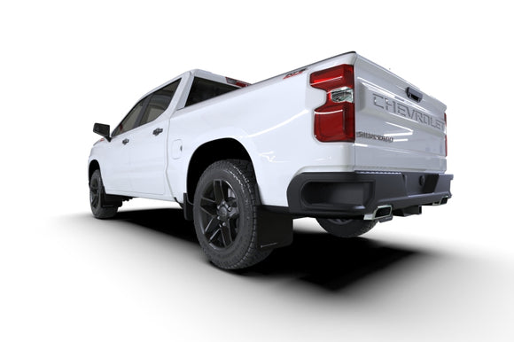 Rally Armor 19-26 Gen 4 Chevy Silverado 1500 Black UR Mud Flap White Logo