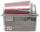 K&N Universal Air Filter Chrome Round Tapered Red - 4in Flange ID x 1.125in Flange Length x 5.5in H-8